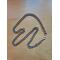 Stainless steel chain necklace laid in a different way. This point of view shows the chain is shining.
